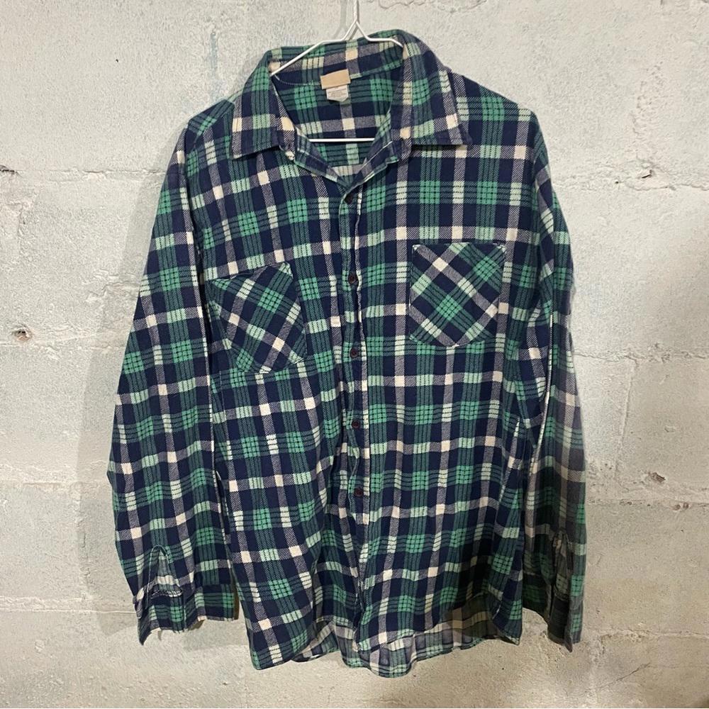 Ozark trail vintage flannel men’s size large green blue
